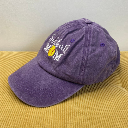 Hat - Softball Mom - Purple