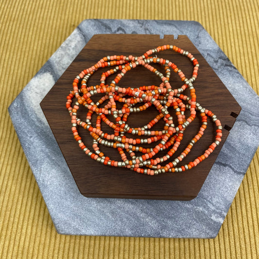 Bracelet - Small Bead - Orange