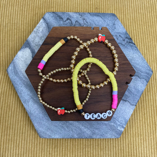 Bracelet Pack - Teach (Gold Bead)