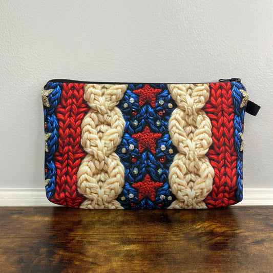 Pouch - Americana - Knit Red White Blue