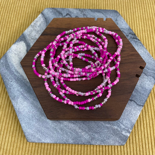 Bracelet - Small Bead - Dark Pink