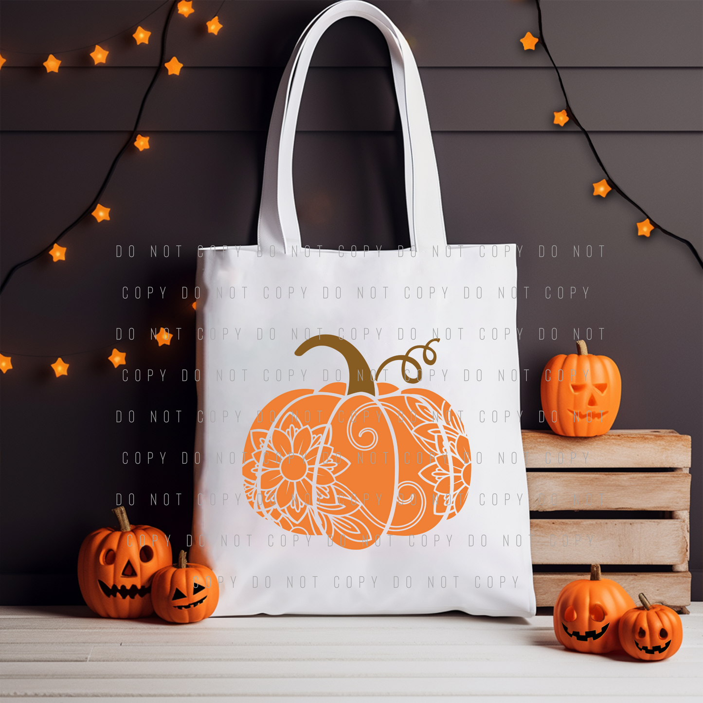 Tote Bag - Halloween - Mandala Pumpkin