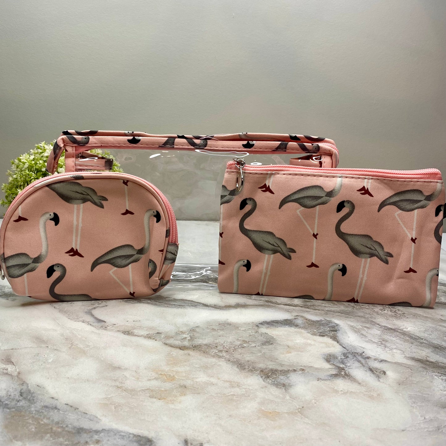 Trio Set Pouch + Clamshell - Flamingo