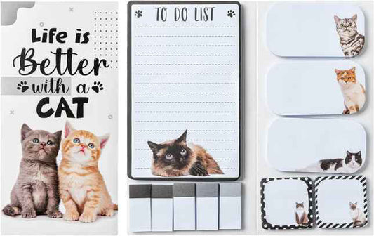 Sticky Note Booklet Set - Life Is Better Cat - PREORDER