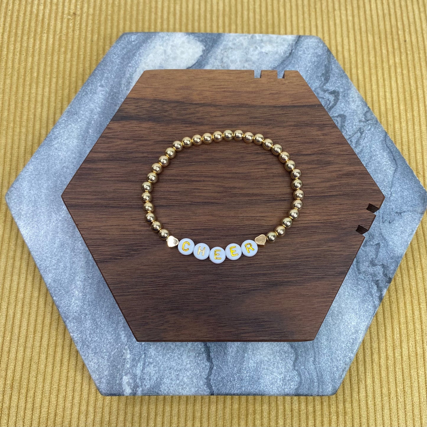 Bracelet - Gold Cheer Bead