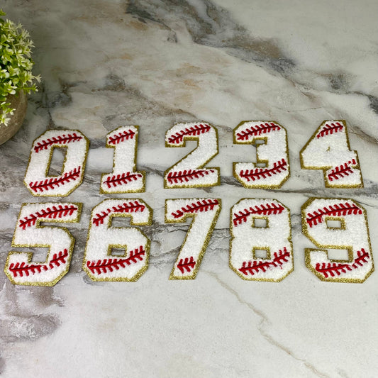 Chenille Patches - Baseball Numbers