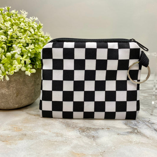 Mini Pouch - Black & White Checkered