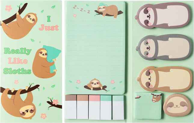 Sticky Note Booklet Set - Sloths - PREORDER