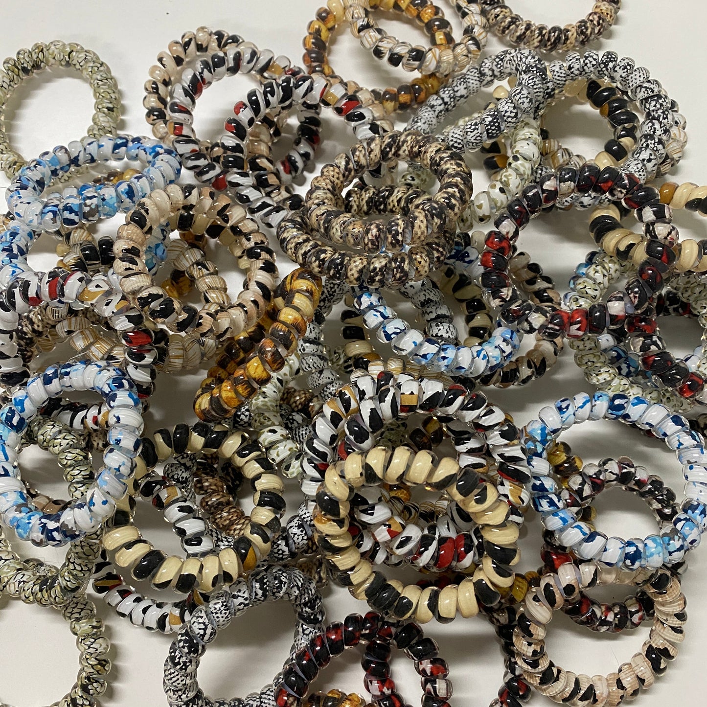 Spiral Coil Hair Tie - Animal Print Mix