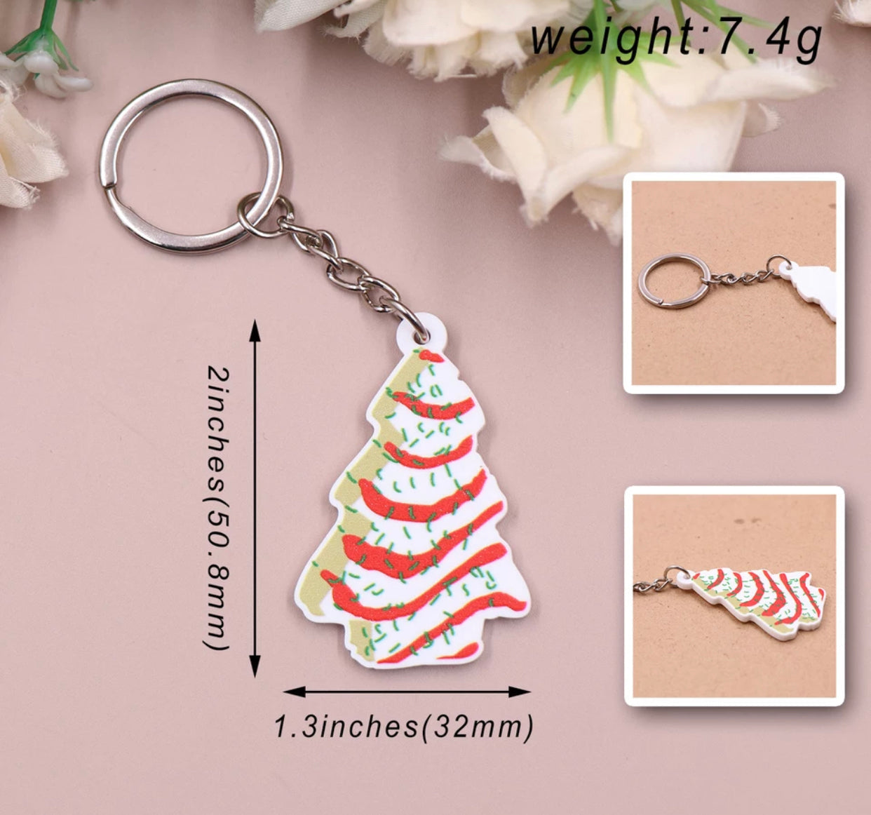 Keychain - Christmas Tree Cake