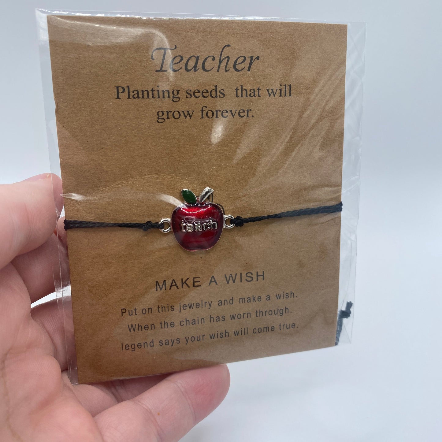 Bracelet - Make A Wish - Teacher Red Apple